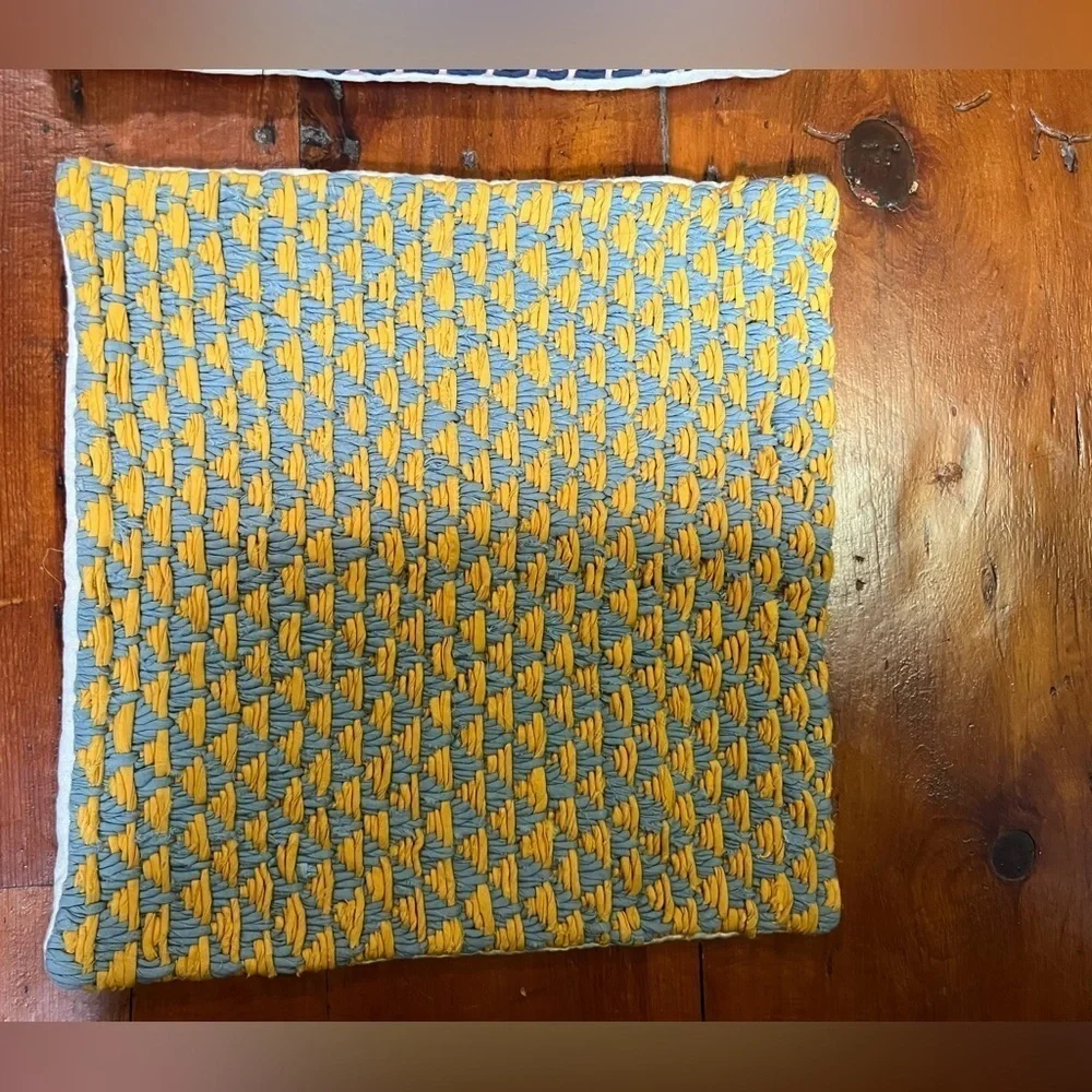 West Elm pillow covers (2) NWOT yellow green and blue pink 16x16